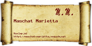 Maschat Marietta névjegykártya